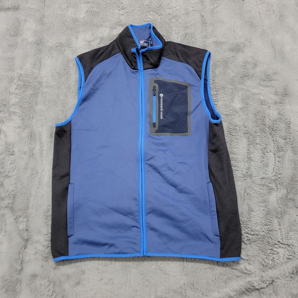 Vineyard Vines Performance Vest Mens Large Blue Soft Shell Windbreaker Zip